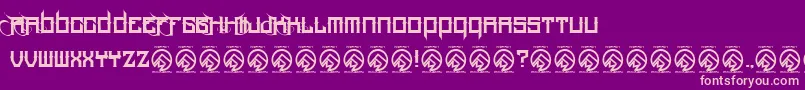 HoodrichRegular Font – Pink Fonts on Purple Background