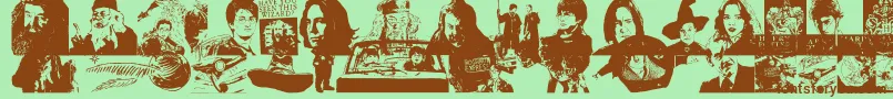 Fonte HarryPotterAndTheDingbatFont – fontes marrons em um fundo verde