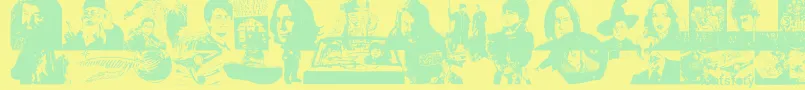 Шрифт HarryPotterAndTheDingbatFont – зелёные шрифты на жёлтом фоне