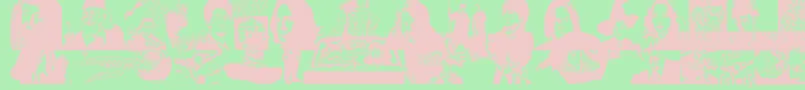 HarryPotterAndTheDingbatFont-fontti – vaaleanpunaiset fontit vihreällä taustalla