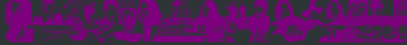 HarryPotterAndTheDingbatFont-Schriftart – Violette Schriften auf schwarzem Hintergrund