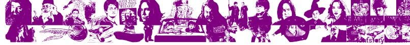 Czcionka HarryPotterAndTheDingbatFont – fioletowe czcionki na białym tle