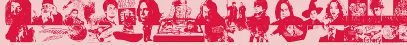 HarryPotterAndTheDingbatFont-Schriftart – Rote Schriften auf rosa Hintergrund