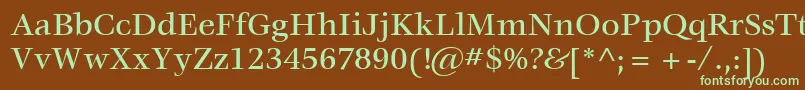 Шрифт ItcVeljovicLtMedium – зелёные шрифты на коричневом фоне