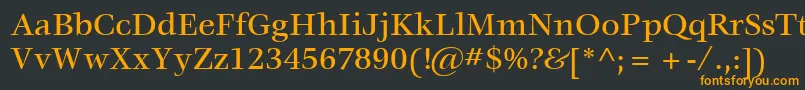 フォントItcVeljovicLtMedium – 黒い背景にオレンジの文字