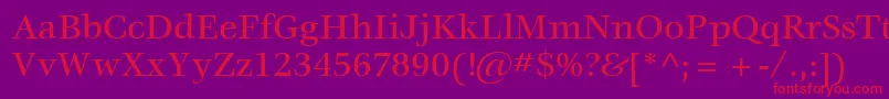 ItcVeljovicLtMedium Font – Red Fonts on Purple Background