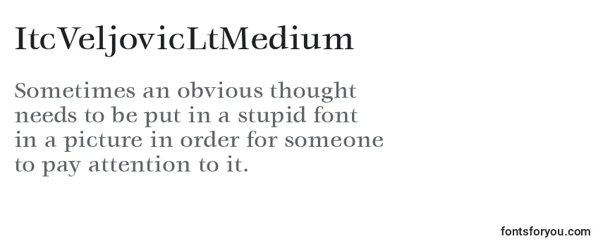 Review of the ItcVeljovicLtMedium Font