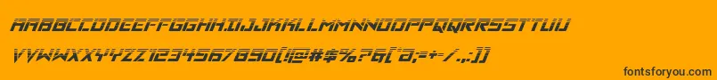 Czcionka Vikingsquadhalfital – czarne czcionki na pomarańczowym tle