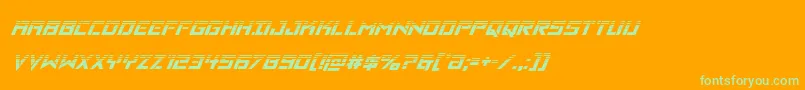 フォントVikingsquadhalfital – オレンジの背景に緑のフォント