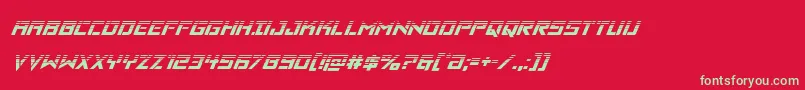 フォントVikingsquadhalfital – 赤い背景に緑の文字