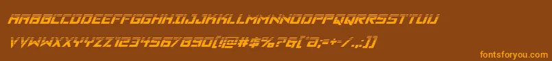 フォントVikingsquadhalfital – オレンジ色の文字が茶色の背景にあります。