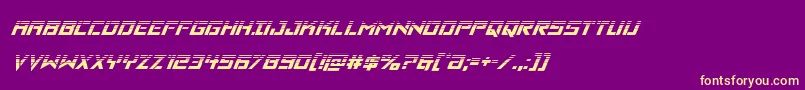Vikingsquadhalfital-fontti – keltaiset fontit violetilla taustalla