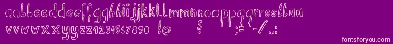 Więcej informacji o czcionce RvdSuitcaseboy Czcionka RvdSuitcaseboy – różowe czcionki na fioletowym tle