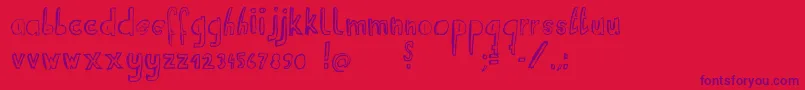 RvdSuitcaseboy Font – Purple Fonts on Red Background