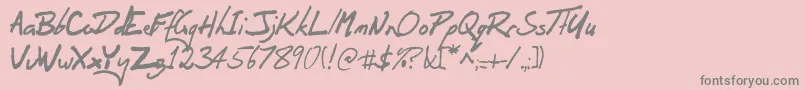 Orenscript Font – Gray Fonts on Pink Background