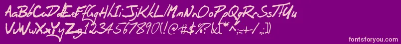 Orenscript Font – Pink Fonts on Purple Background