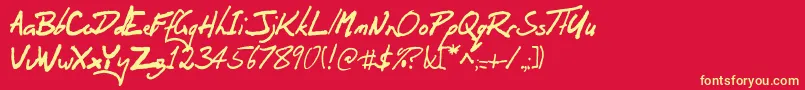 フォントOrenscript – 黄色の文字、赤い背景