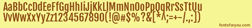 FjallaoneRegular Font – Brown Fonts on Yellow Background