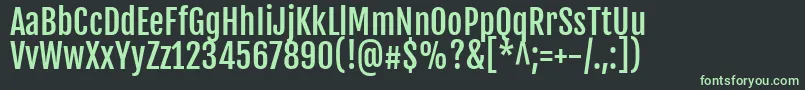 FjallaoneRegular Font – Green Fonts on Black Background