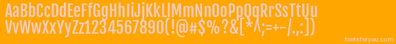 FjallaoneRegular Font – Pink Fonts on Orange Background