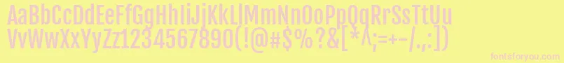 FjallaoneRegular Font – Pink Fonts on Yellow Background