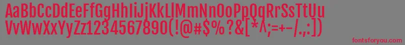 FjallaoneRegular Font – Red Fonts on Gray Background