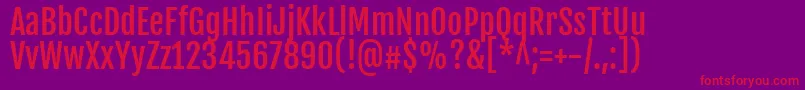 FjallaoneRegular Font – Red Fonts on Purple Background