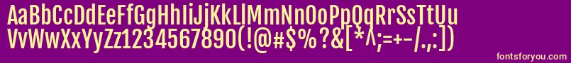 FjallaoneRegular Font – Yellow Fonts on Purple Background