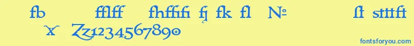 フォントImmortalAlternates – 青い文字が黄色の背景にあります。