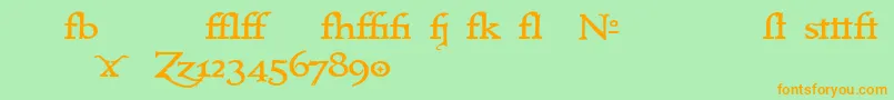 ImmortalAlternates Font – Orange Fonts on Green Background