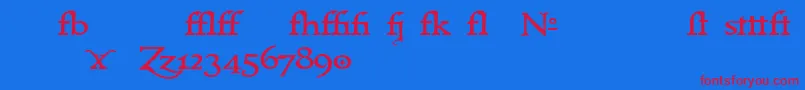 ImmortalAlternates-fontti – punaiset fontit sinisellä taustalla