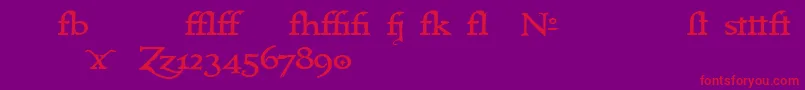 フォントImmortalAlternates – 紫の背景に赤い文字