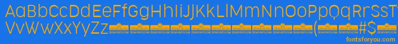 CocogooseNarrowUltralightTrial Font – Orange Fonts on Blue Background