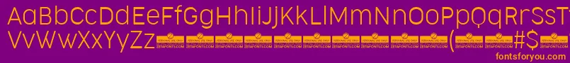 CocogooseNarrowUltralightTrial Font – Orange Fonts on Purple Background
