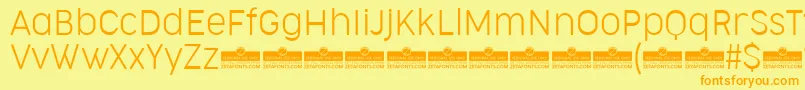 CocogooseNarrowUltralightTrial Font – Orange Fonts on Yellow Background