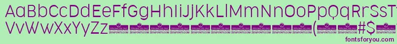 CocogooseNarrowUltralightTrial Font – Purple Fonts on Green Background