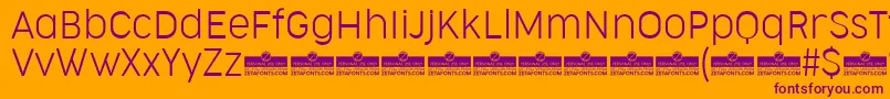 CocogooseNarrowUltralightTrial Font – Purple Fonts on Orange Background