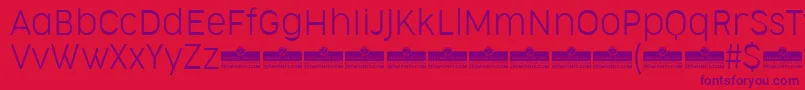 CocogooseNarrowUltralightTrial Font – Purple Fonts on Red Background