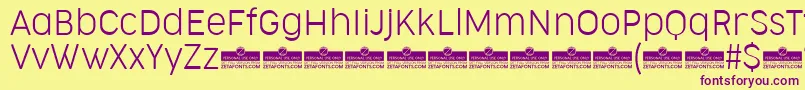 CocogooseNarrowUltralightTrial Font – Purple Fonts on Yellow Background