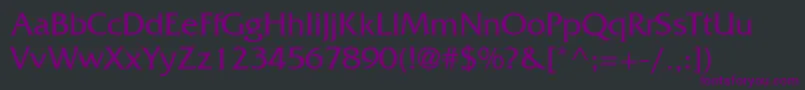 Czcionka AgfriquerRoman – fioletowe czcionki na czarnym tle
