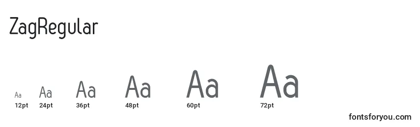 ZagRegular Font Sizes