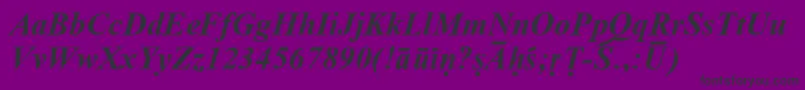 Fonte SanskritRomanBoldItalic – fontes pretas em um fundo violeta