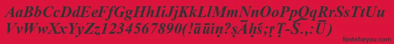 fuente SanskritRomanBoldItalic – Fuentes Negras Sobre Fondo Rojo