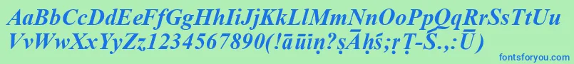 フォントSanskritRomanBoldItalic – 青い文字は緑の背景です。