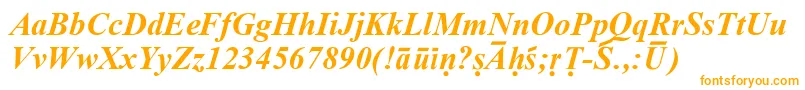 SanskritRomanBoldItalic-Schriftart – Orangefarbene Schriften