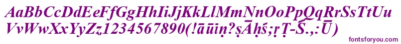 フォントSanskritRomanBoldItalic – 紫色のフォント