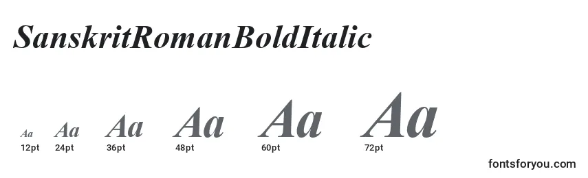 Размеры шрифта SanskritRomanBoldItalic