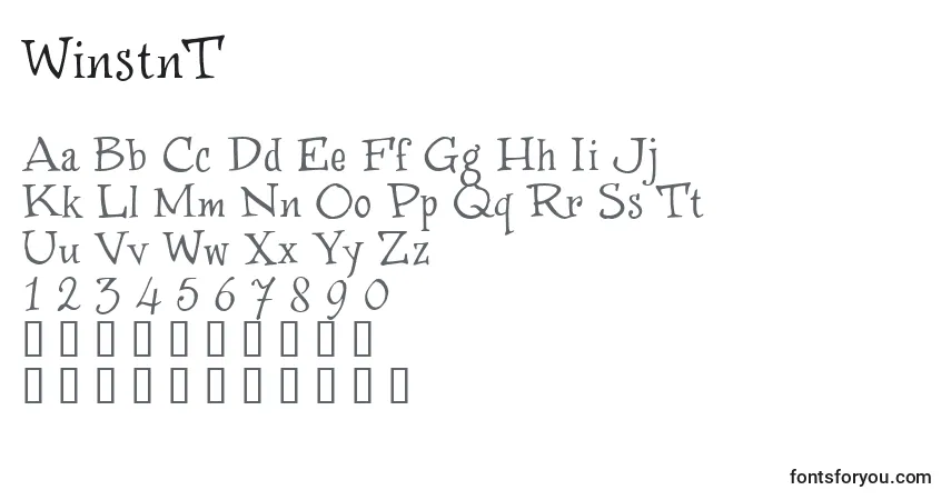 A fonte WinstnT (39241) – alfabeto, números, caracteres especiais