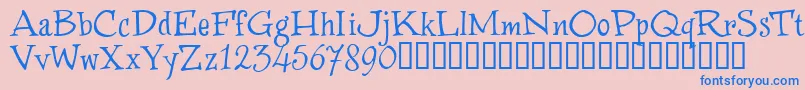 WinstnT Font – Blue Fonts on Pink Background