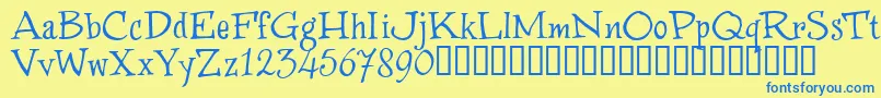 WinstnT Font – Blue Fonts on Yellow Background